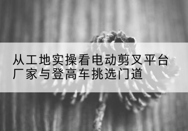 乐业电动剪叉升降平台厂家-从工地实操看电动剪叉平台厂家与登高车挑选门道